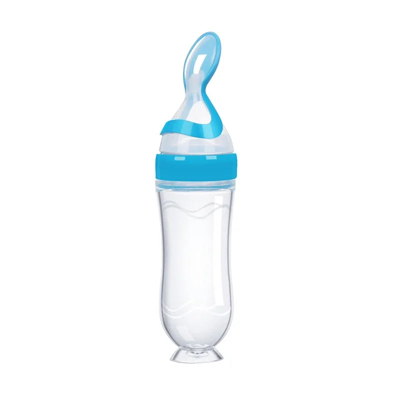 Biberon Silicone avec Cuillère Bébé – Alimentation Douce & Sans BPA
