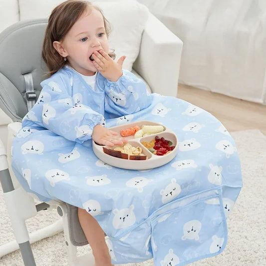 Bavoir Tablier Bébé Imperméable – Repas Sans Taches & Facile à Nettoyer