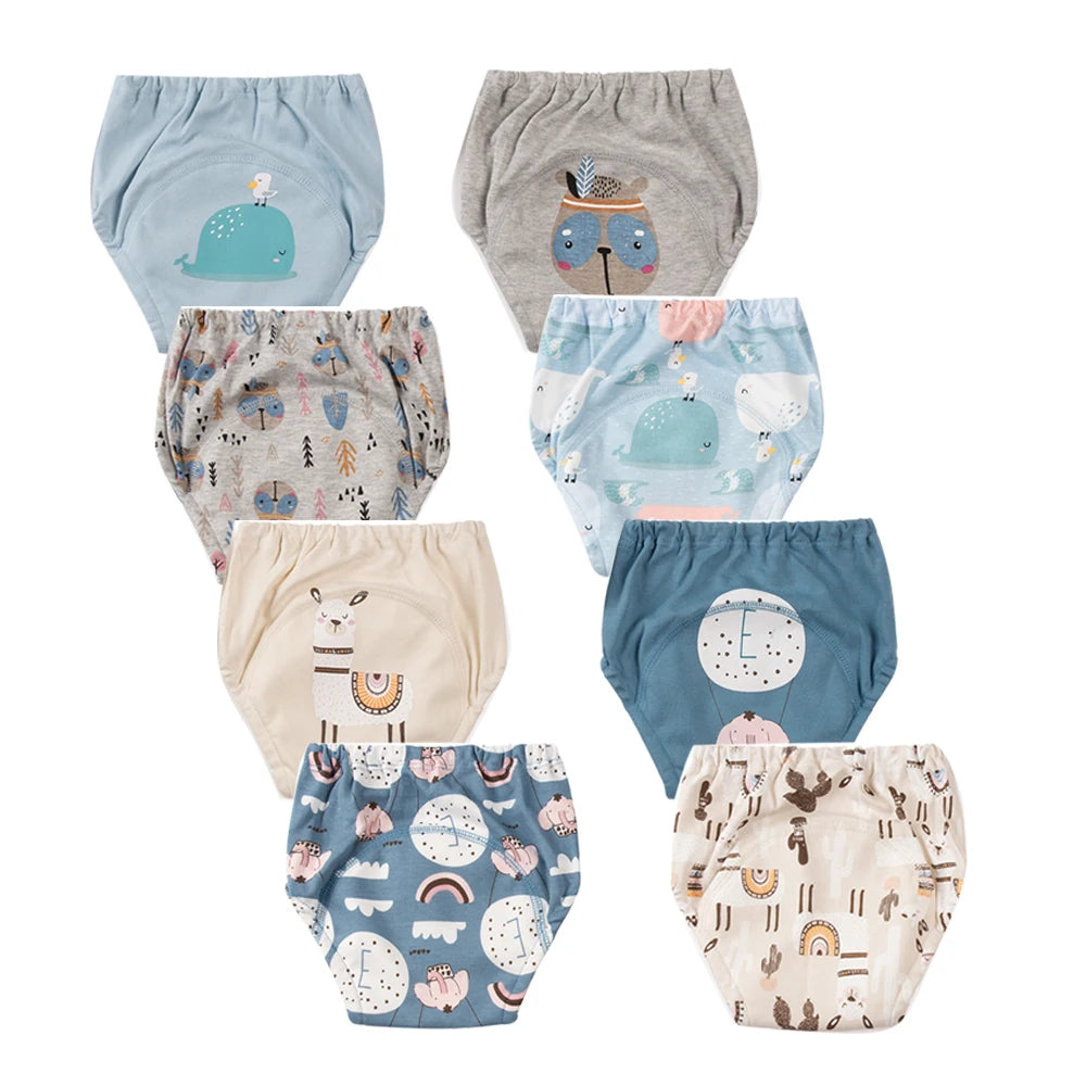 Culottes d’Apprentissage Lavables Bébé – Pack 6 ou 8 Pièces Réutilisables