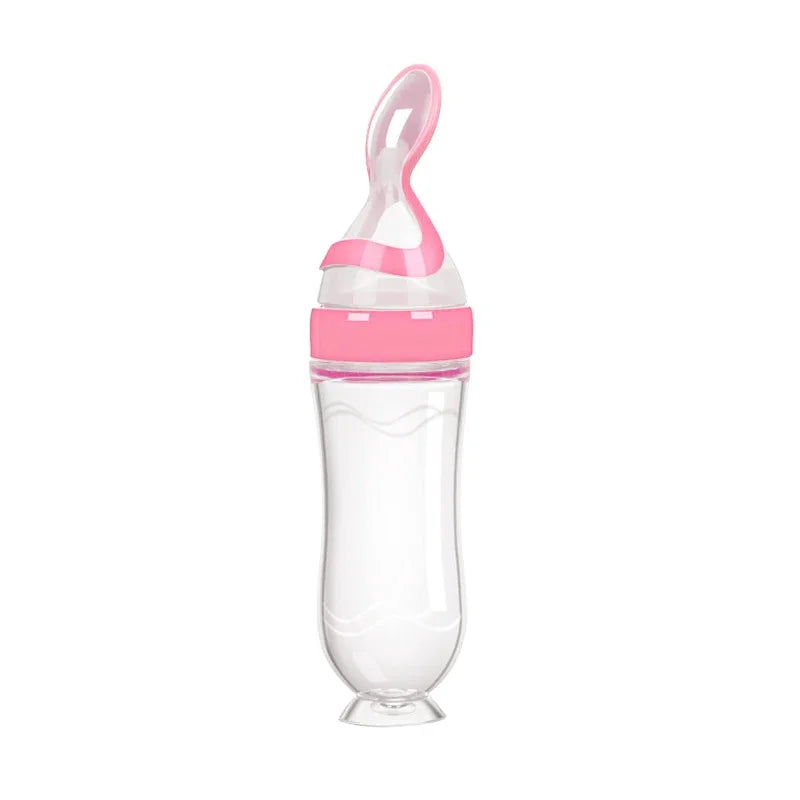 Biberon Silicone avec Cuillère Bébé – Alimentation Douce & Sans BPA