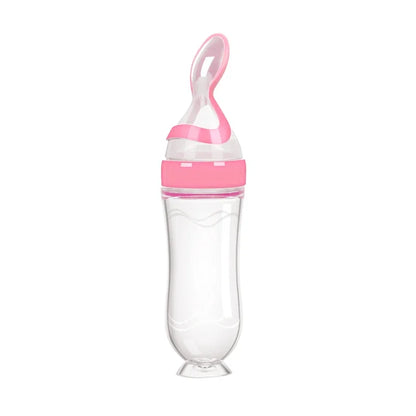 Biberon Silicone avec Cuillère Bébé – Alimentation Douce & Sans BPA