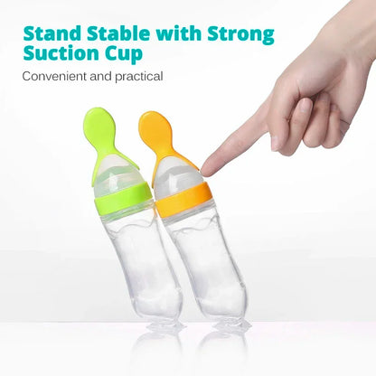 Biberon Silicone avec Cuillère Bébé – Alimentation Douce & Sans BPA