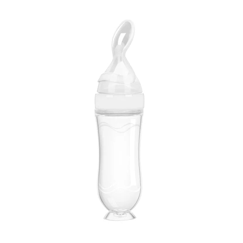 Biberon Silicone avec Cuillère Bébé – Alimentation Douce & Sans BPA