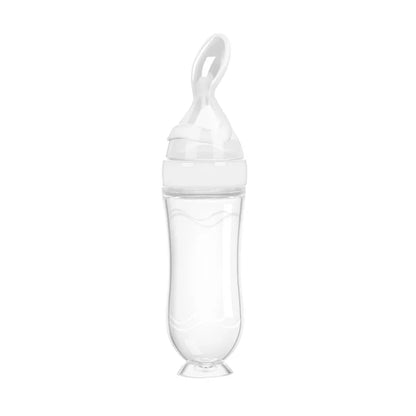 Biberon Silicone avec Cuillère Bébé – Alimentation Douce & Sans BPA