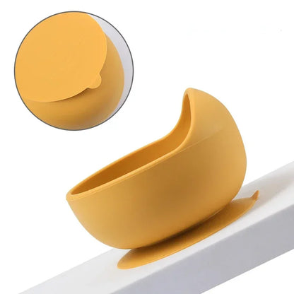 Set Repas Silicone Bébé – Bol Ventouse, Assiette, Cuillère & Paille Sans BPA