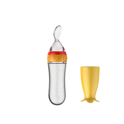 Biberon Silicone avec Cuillère Bébé – Alimentation Douce & Sans BPA